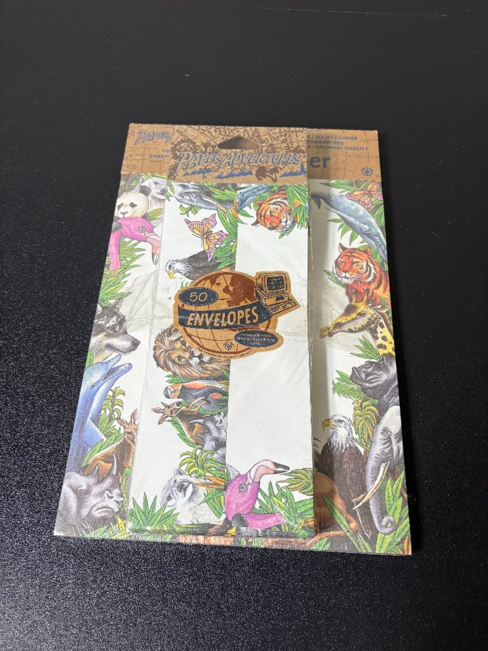 Vintage Stationary Set w Paper and Envelopes Jungle by Paper Adventure